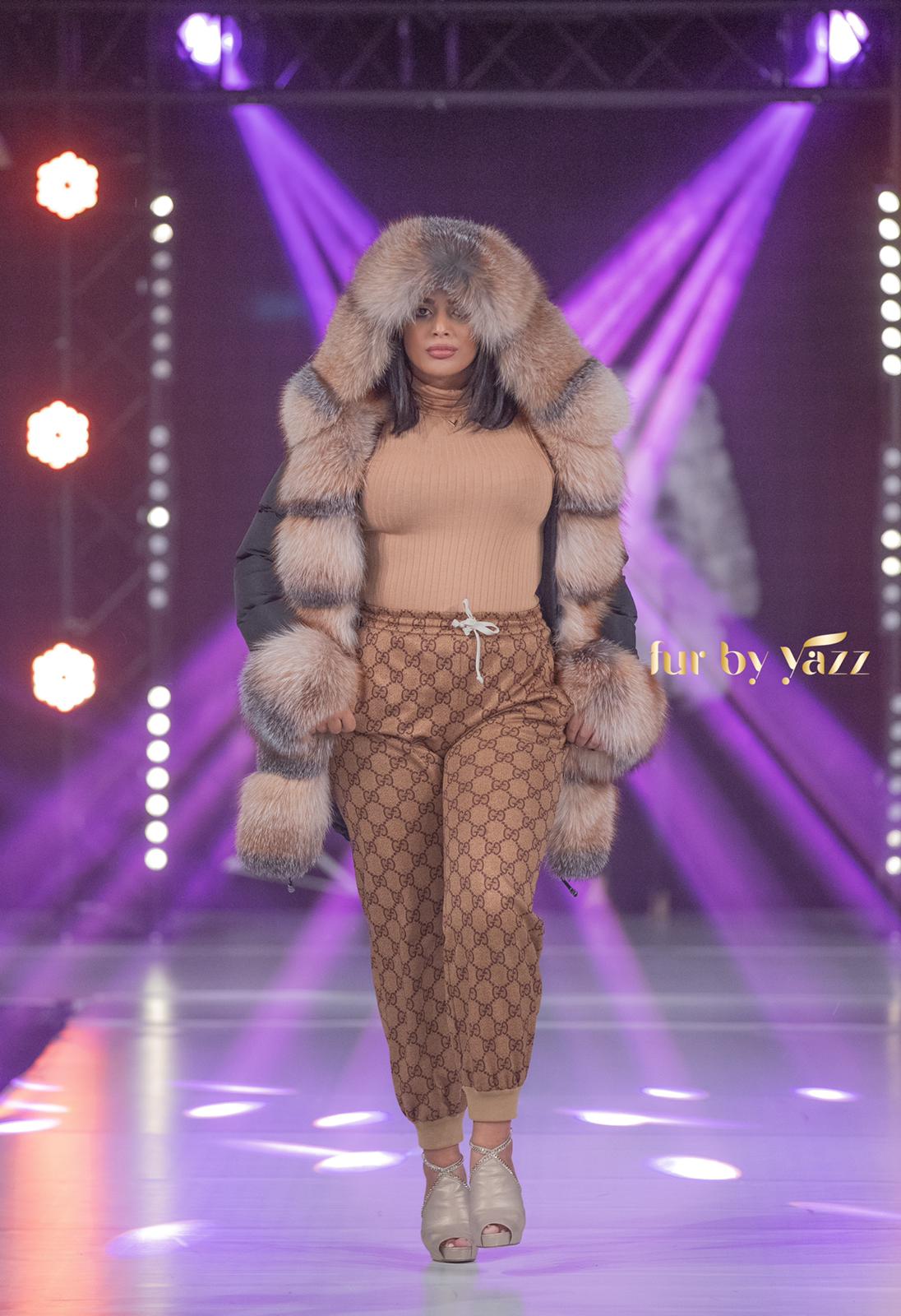 Fur Parka Marble Black